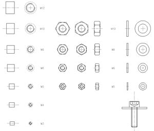 Screws Bolts Nuts Drawings