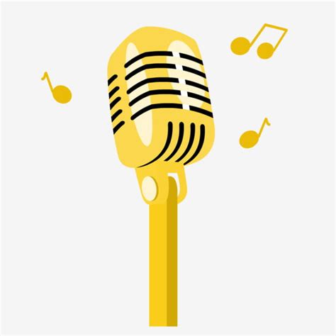 Microphones Clipart Vector Yellow Microphone Illustration Yellow