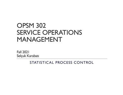 Quality 03 About Operations Management Opsm 302 Service Operations