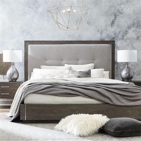 Bassett Modern Astor And Rivoli Modern Queen Bed With Upholstered