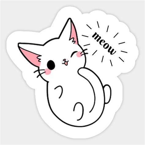 Cute Cat Meow Meow Meow Sticker Teepublic
