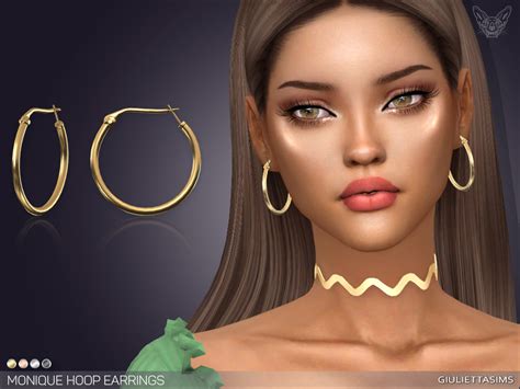 The Sims Resource Monique Hoop Earrings