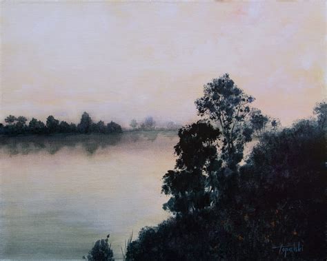 Misty River Oil Painting Fine Arts Gallery Original Fine Art Oil