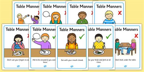 Table Manners Rules Display Posters Teacher Made