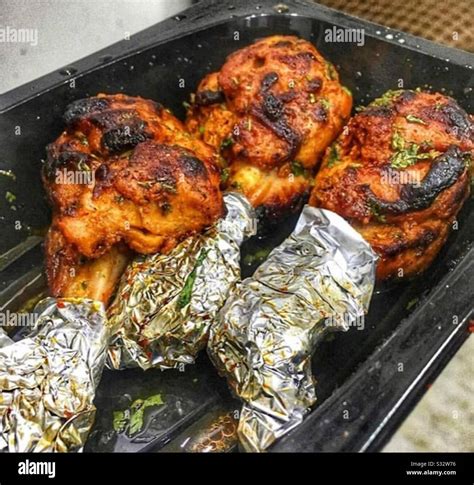 Spicy Indian Tandoori Chicken Starter Dish Stock Photo Alamy