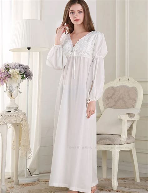 luxury silk floss embroidery lace vintage royal wind princess nightgowns sitcoms lounge long