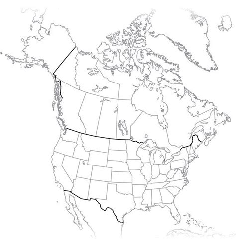 Blank North American Map White Gold