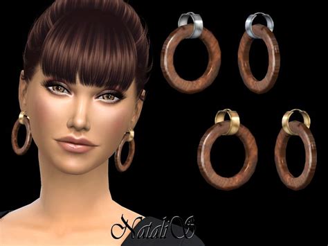Sims 4 Accessories Wood Hoop Earrings Hoop Earrings Earrings