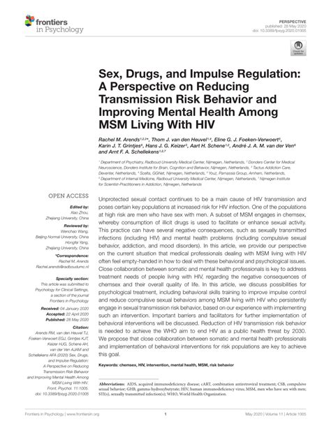 Frontiers Sex Drugs And Impulse Regulation A Perspective On Hot Sex