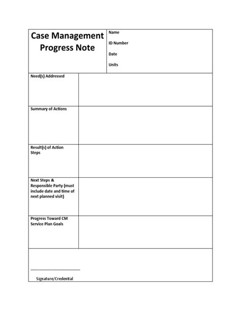 Case Management Progress Note Pdf