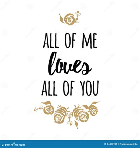 Typography Romantic Poster About Love Vector Quote Gold Roses Stock