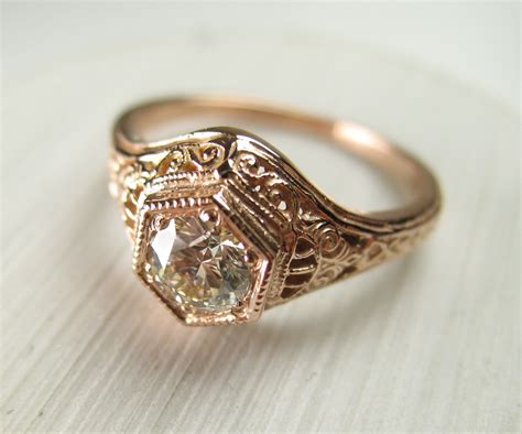 Custom Vintage Rose Gold Diamond Wedding Ring Spexton Custom Jewelry
