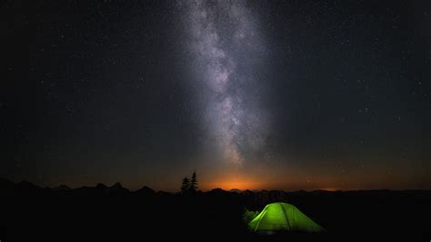 Nighttime Stars Nature Camping Coolwallpapersme