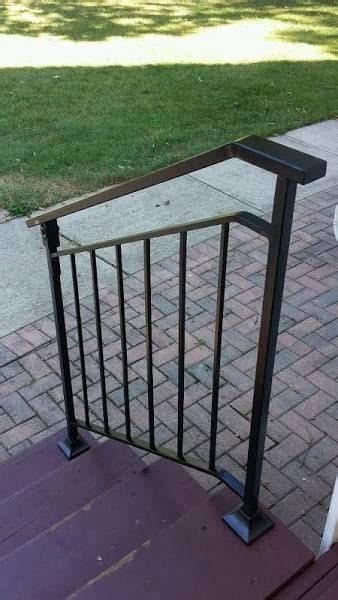 Shop for aluminum railing for your deck or porch on fencetown. front porch metal railings | Porch step railing, Exterior handrail, Iron railing