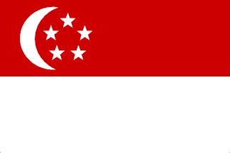 The national flag of singapore consists of two horizontal red and white bands with a white crescent facing five small white stars lined up in pentagon shape. Flag of Singapore | Britannica.com