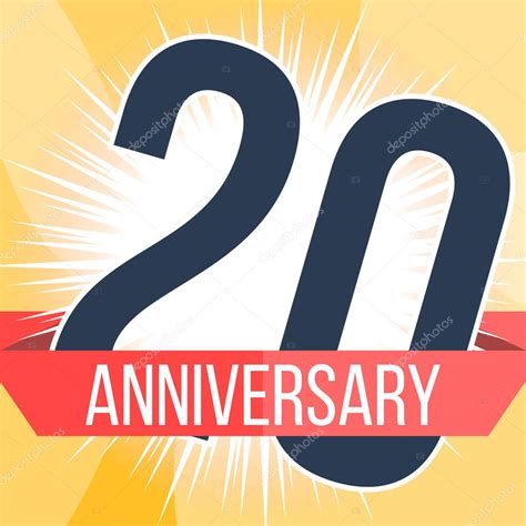 Twenty Years Anniversary Banner 20th Anniversary Logo Stock Vector