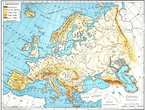 Physical Feature Map Of Europe Map Of Rose Bowl