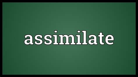 Assimilate Meaning Youtube