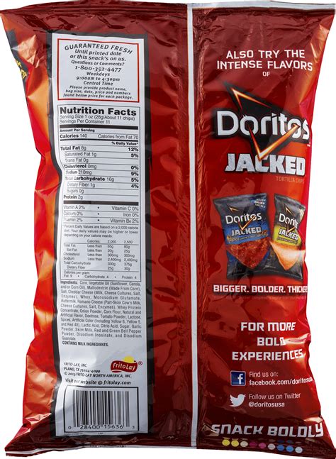 Doritos Nutrition Facts Snack Bag Nutrition Ftempo