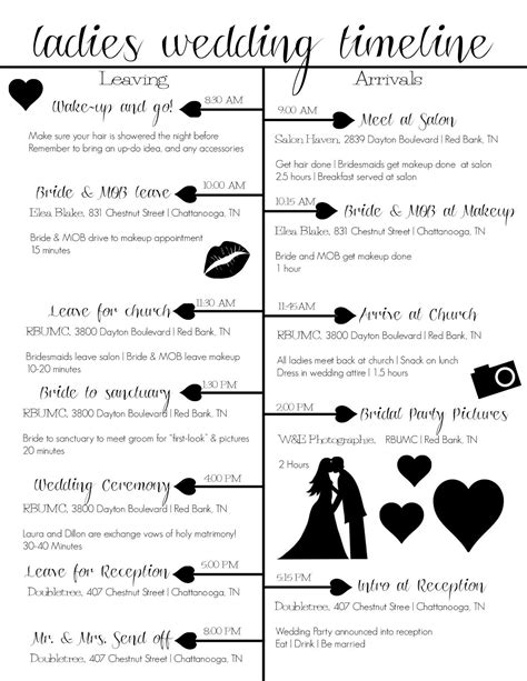 Day Of Wedding Timeline Idea One Of The Best Timelines Ive Seen So