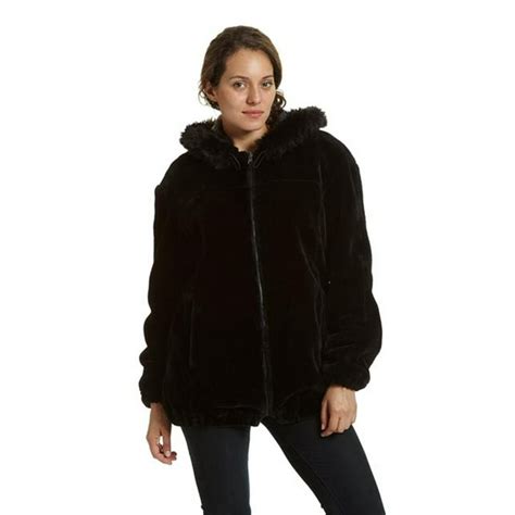 Excelled Womens Reversible Faux Furfaux Leather Jacket Walmart