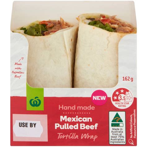 Woolworths Mexican Pulled Beef Tortilla Wrap Pack Woolworths