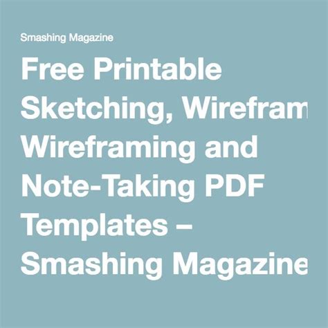 Free Printable Sketching Wireframing And Note Taking Pdf Templates