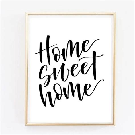 Home Sweet Home Calligraphy Brush Script Home Decor Etsy