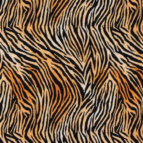 Tiger Fabric Cotton Fabric Animal Fabric Striped Fabric Etsy