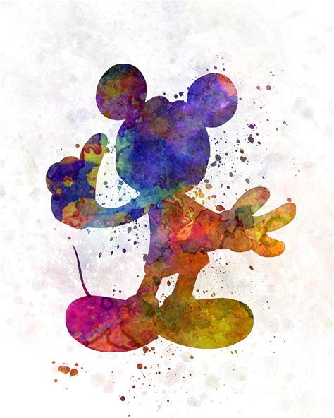 Mickey Mouse In Watercolor Painting By Pablo Romero