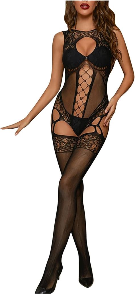 Amazon Com Gift For Wife Fishnet Mesh Hollow Out Bodystockings See