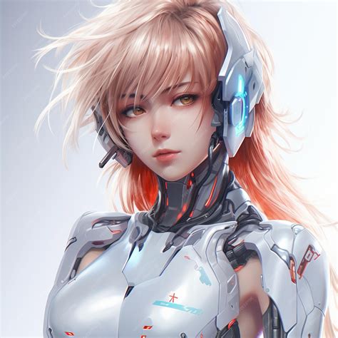 Premium Ai Image 3d Render Of Futuristic Cyber Robot Anime Girl In