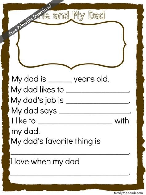 Free Fathers Day Printable