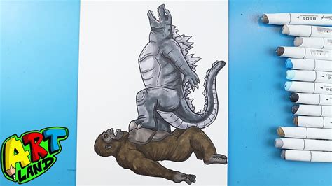 How To Draw Godzilla Stepping On Kong Easy Drawings Dibujos Faciles