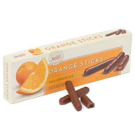 Milk Chocolate Covered Orange Jelly Candy Sticks 105 Ounce T Box