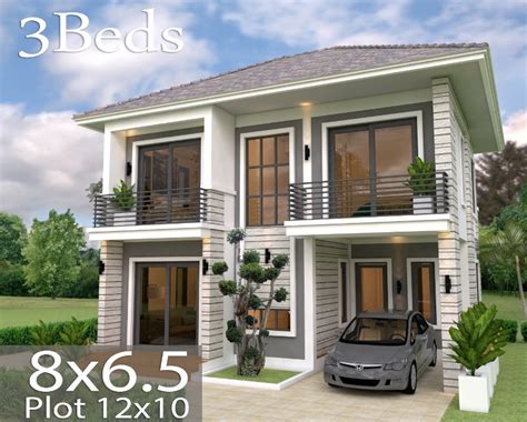 Three Bedroom Two Storey House Plan With 96 Sq M Floor