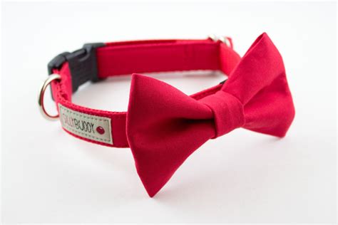 Solid Red Dog Bowtie Collar Etsy Dog Collar Bow Tie Dog Bowtie