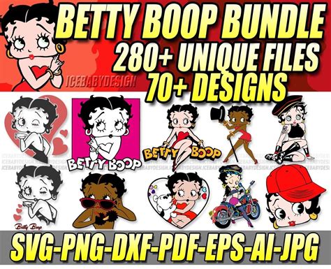 Betty Boop Svg Bundle 70 Designs Betty Png Betty Boop Etsy