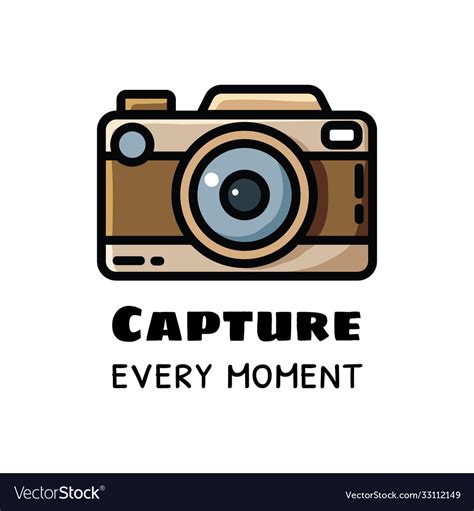 Capture Every Moment Photo Camera Logo Vintage Vector Image