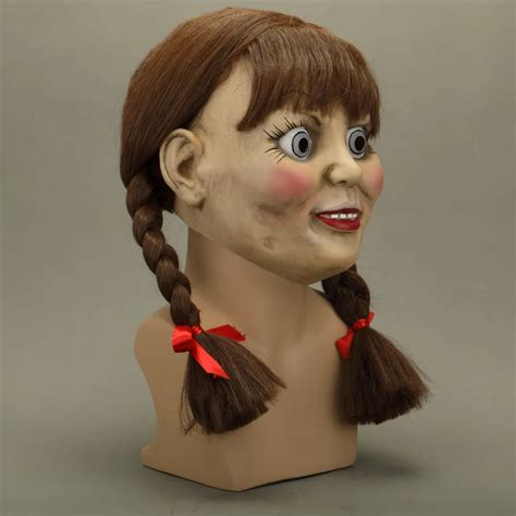 The Conjuring Annabelle Mask Latex Cosplay Halloween Scary Movie Adult