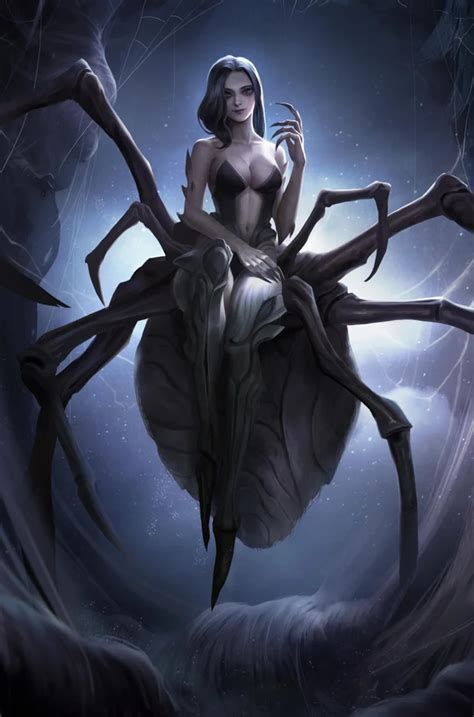 A Woman Sitting On Top Of A Giant Spider