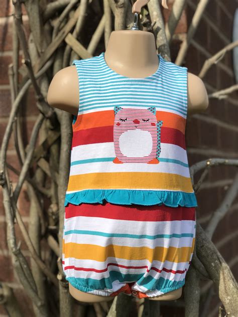 Sulfy Baby Girls Sleeveless Patterned Summer All In One 3317 19 Turq