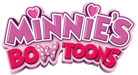 The Logo For Minnies Bow Toons With Hearts And Bows On It