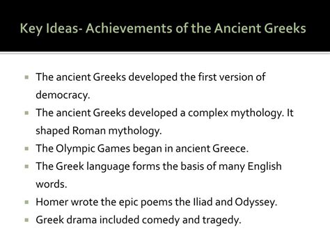 Ppt Greek Cultural Achievements Powerpoint Presentation Free
