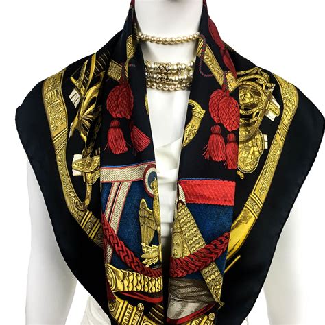 Each silk square boasts hand finished edges, double ply mulberry silk and dozens of colours applied by hand. Hermes Silk Scarf Grand Uniforme RARE | Bold scarf, Hermes ...