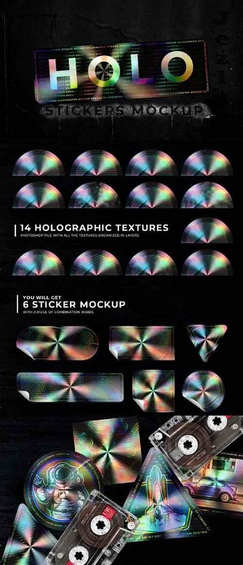 holographic sticker mockup desirefxcom