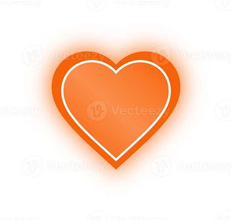 Neon Orange Heart Banner Neon Heart 10975215 Png