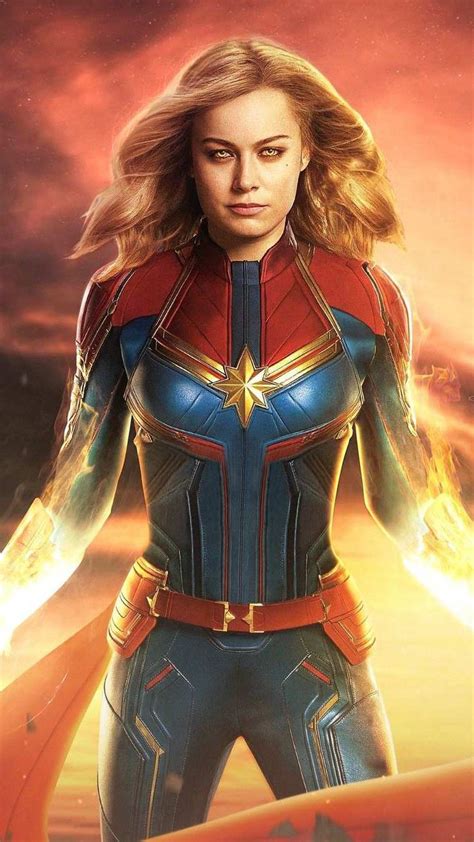 Captain Marvel Brie Larson Powers Iphone Wallpaper Captain Marvel