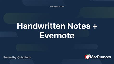 handwritten notes evernote macrumors forums