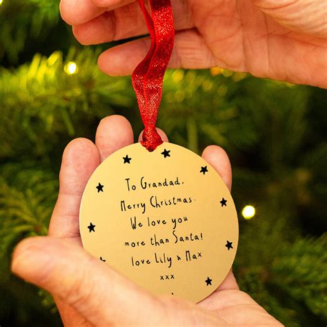 Personalised Message Gold Christmas Decoration By Ellie Ellie